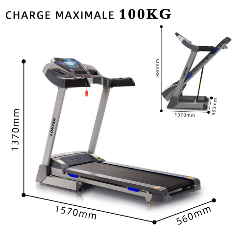 Folding Treadmill Motorized Exercise Machine with Sport APP & Heart Rate Monitor