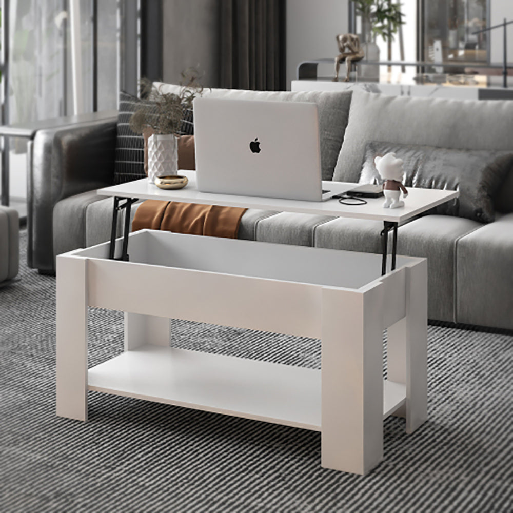 Lift Top Coffee Table with Hidden Compartment and Storage ShelF