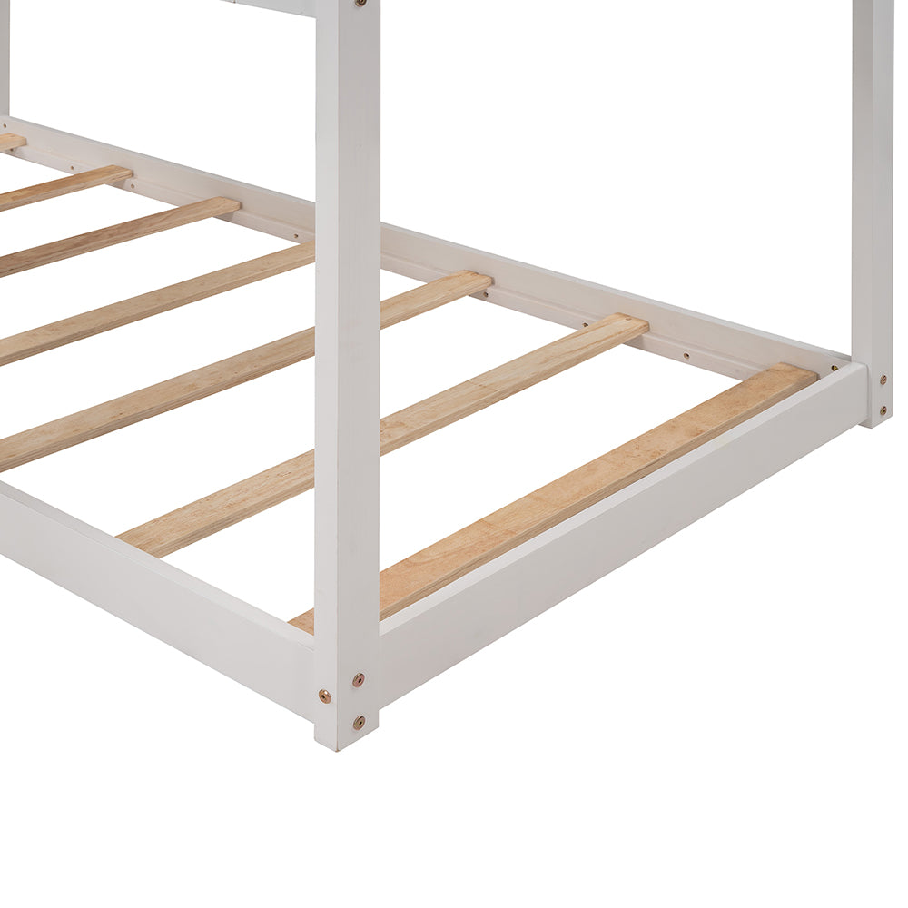 Twin Over Twin Bunk Bed with Roof