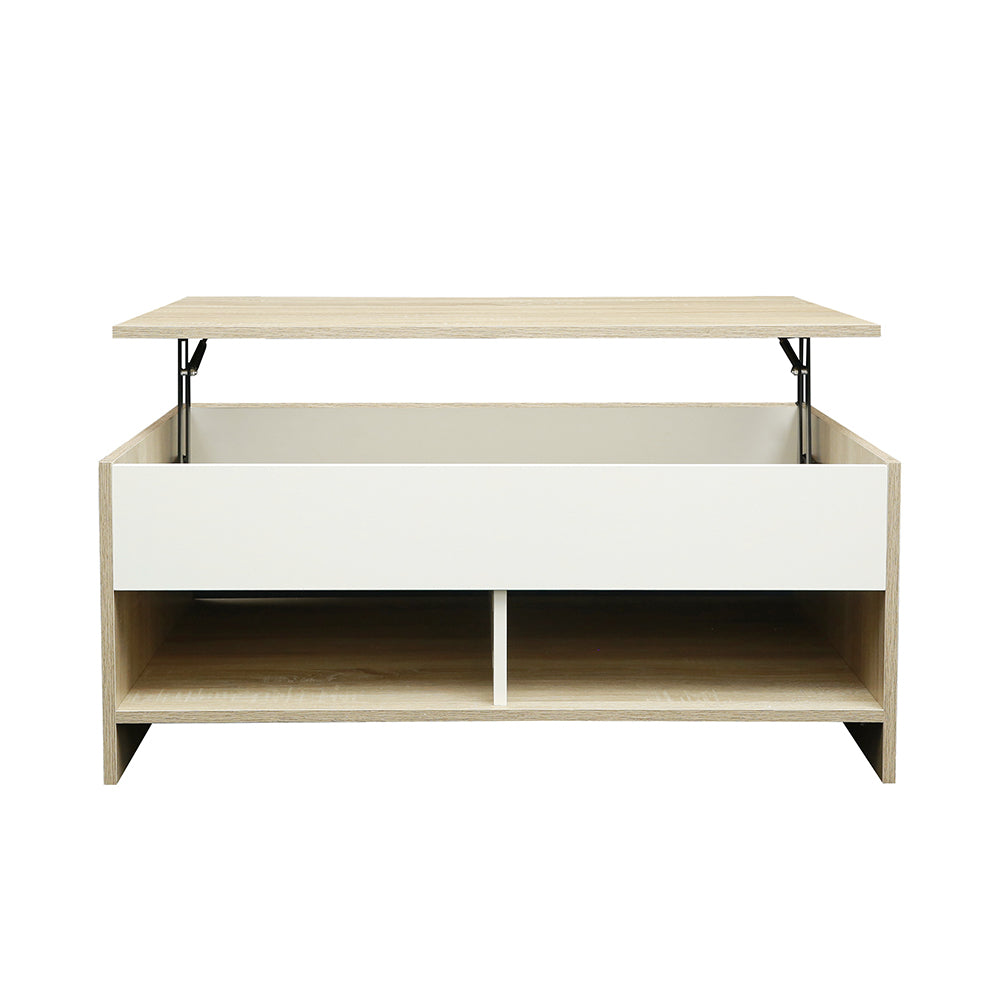 Lift Top Coffee Table with Hidden Compartment and Storage Shelves