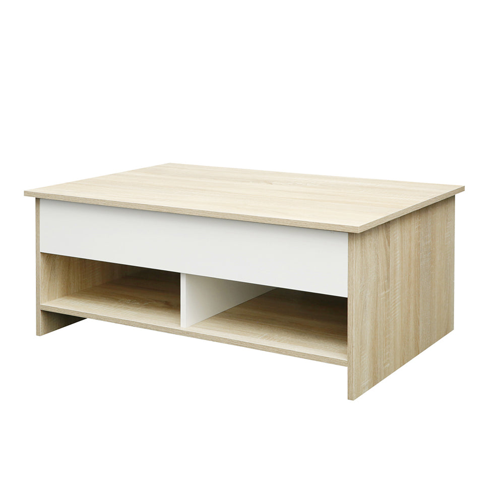 Lift Top Coffee Table with Hidden Compartment and Storage Shelves