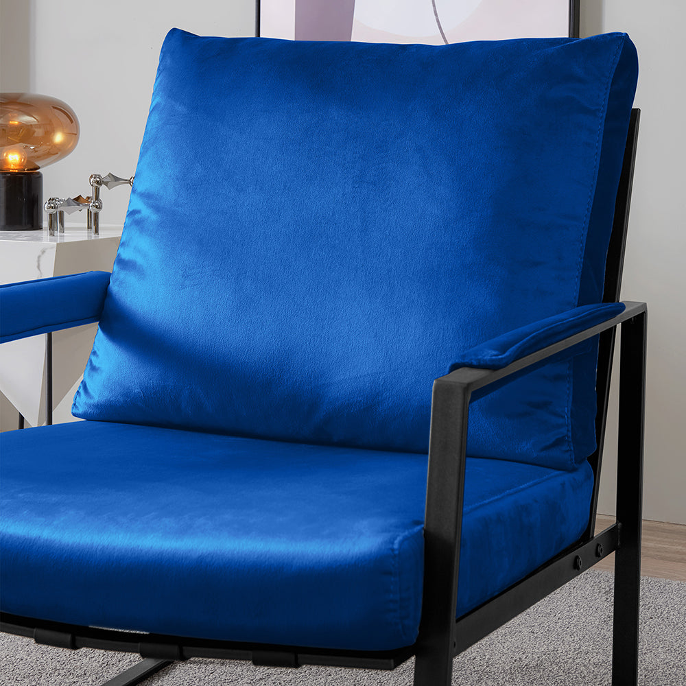 Single Arms Chair with Velvet Cushion