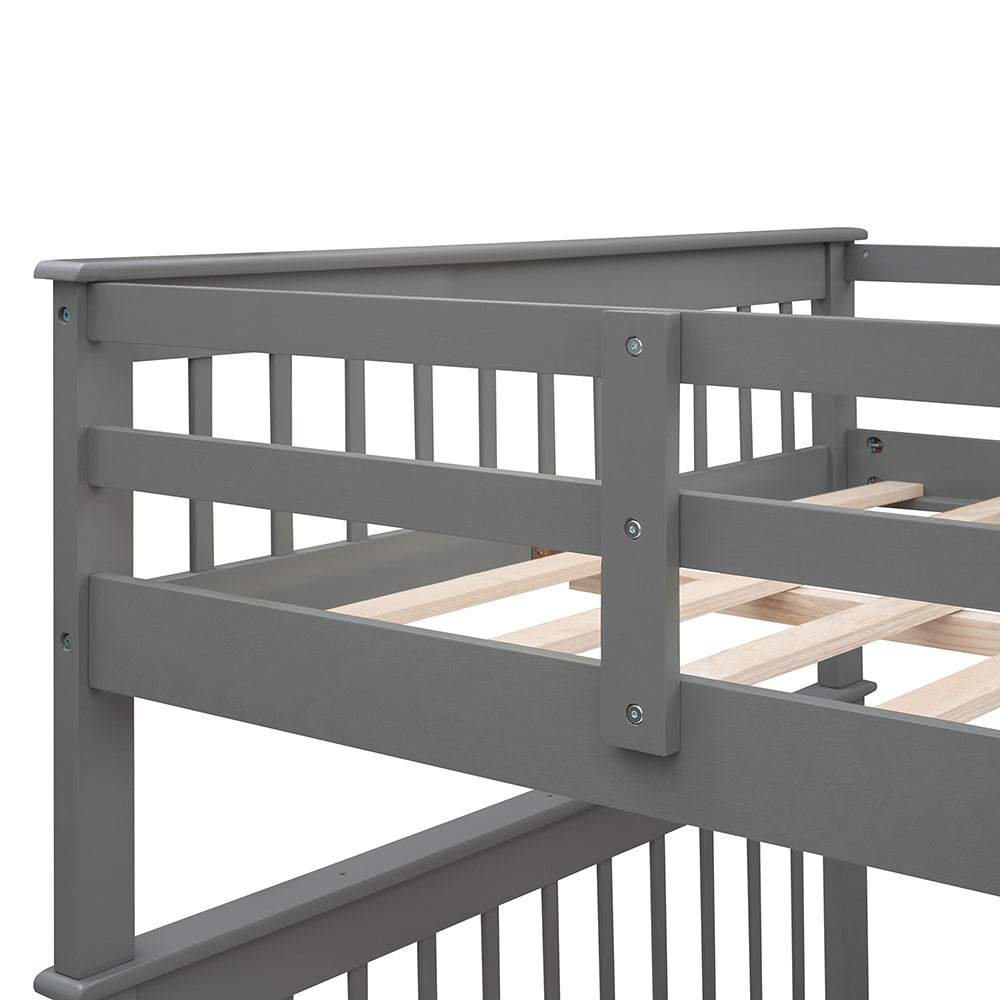 Twin-Over-Twin Bunk Bed with Storage Stairway