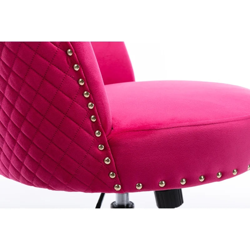 Velvet Home Office Swivel Chair, Fushia