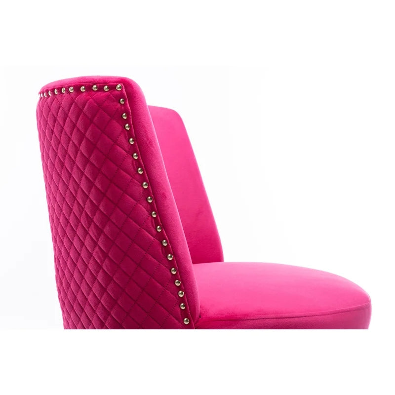 Velvet Home Office Swivel Chair, Fushia