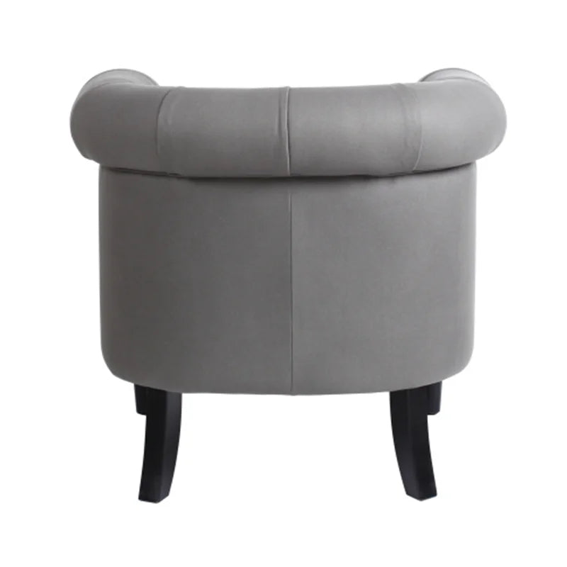 Tufted Sofa Arm Chair and Ottoman, Gray