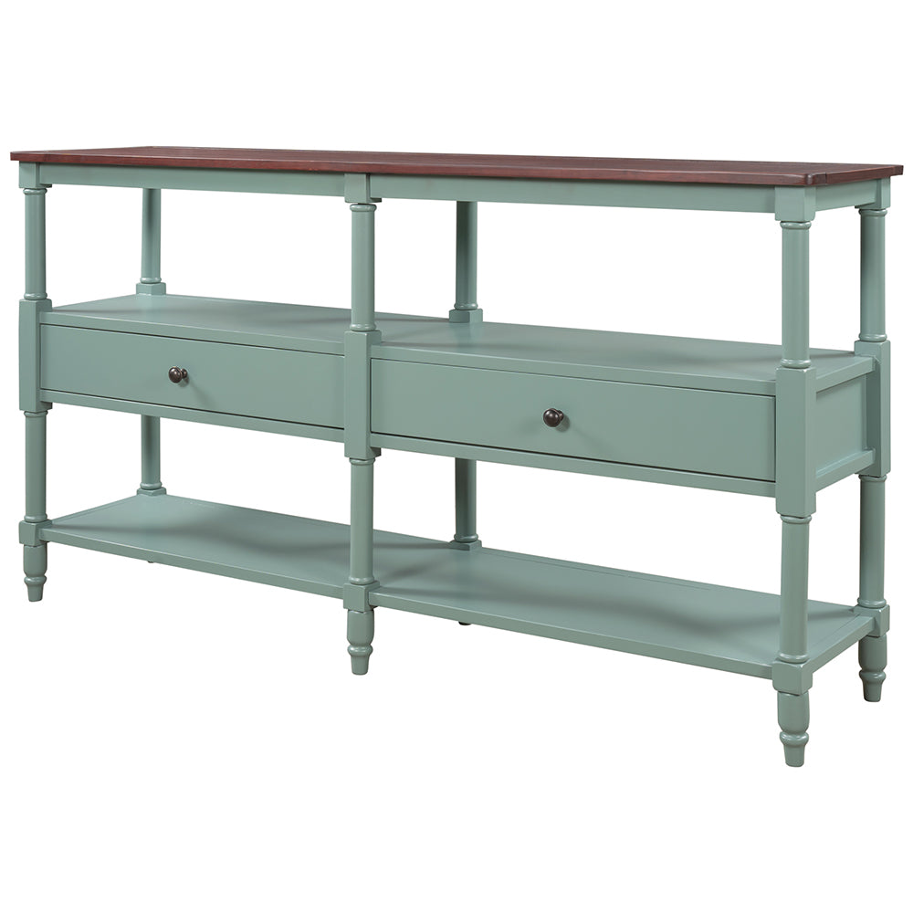 Console Table with Drawers and Shelves 