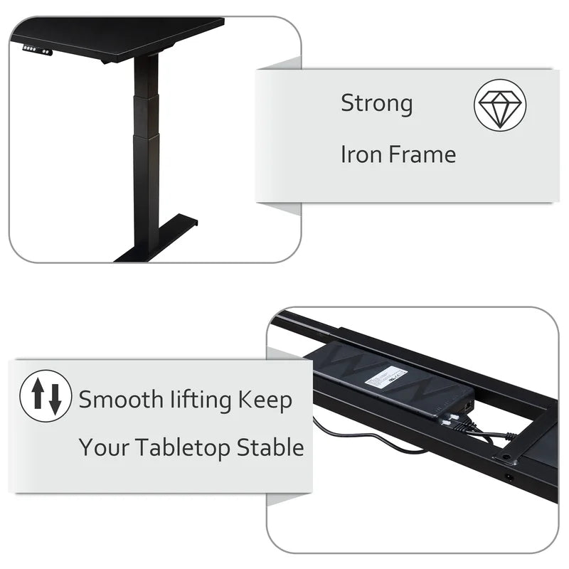 Height Adjustable Electric Standing Desk, Black