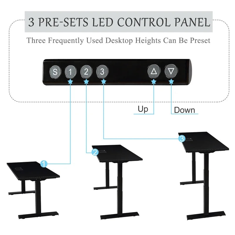 Height Adjustable Electric Standing Desk, Black