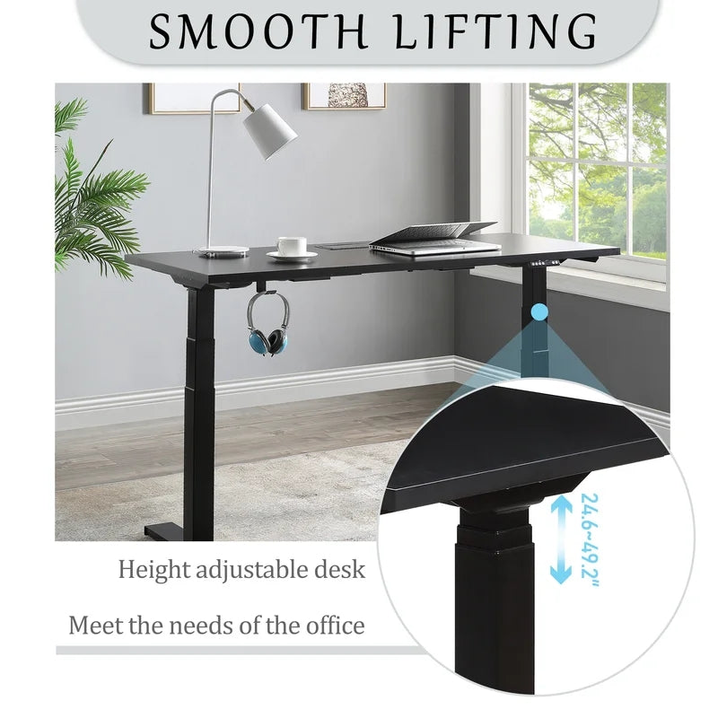 Height Adjustable Electric Standing Desk, Black