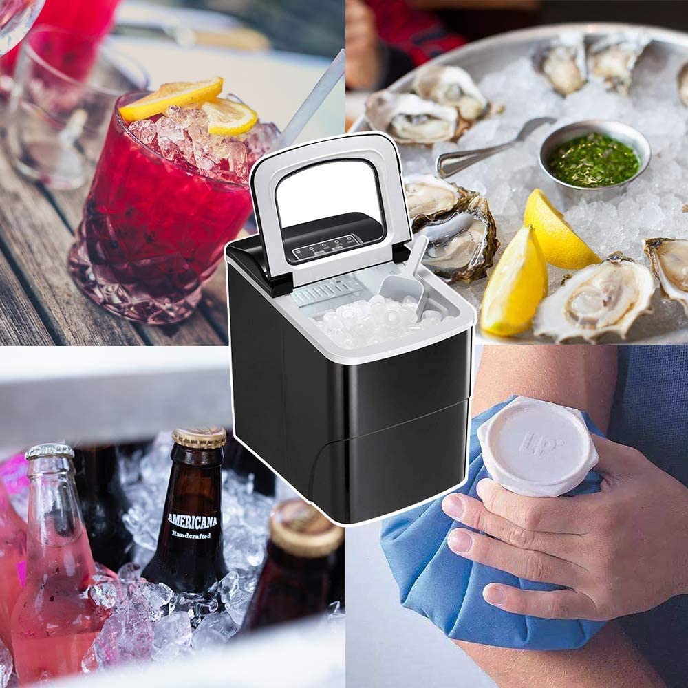 Portable Mini Ice Maker, Countertop Ice Machine with Self-clean – hommoo