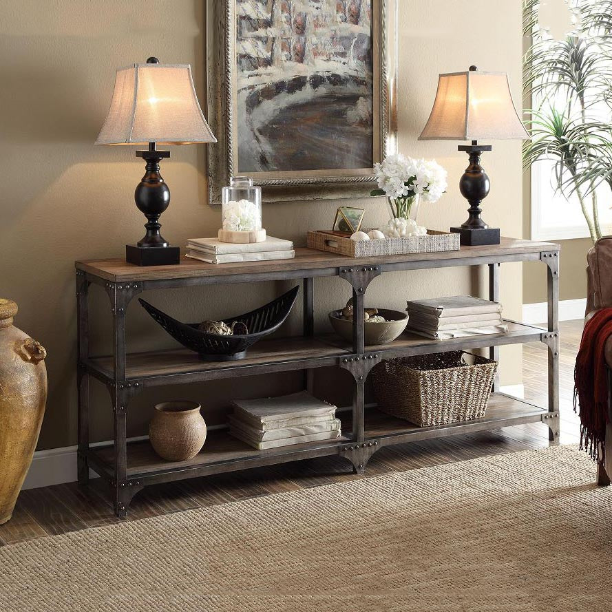 Console Table with Shelves