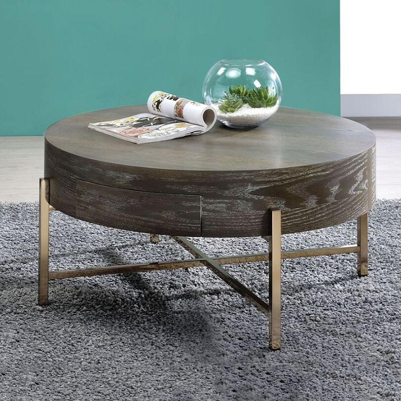 Round Coffee Table with Drawer