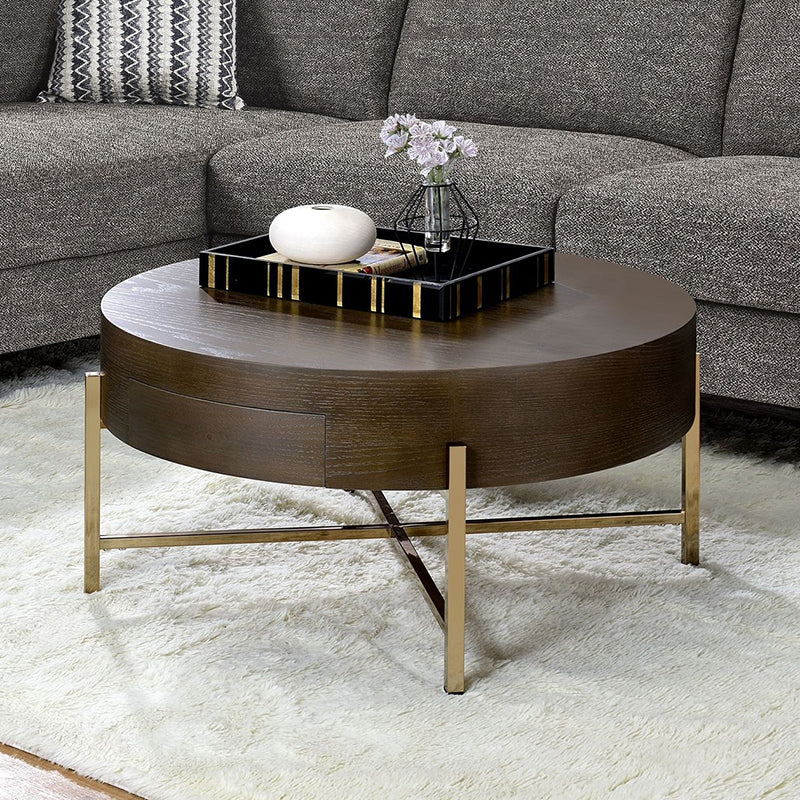 Round Coffee Table with Drawer