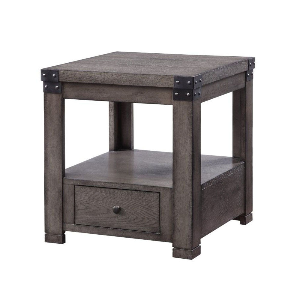 Bedside Table with Small Drawer and Shelf