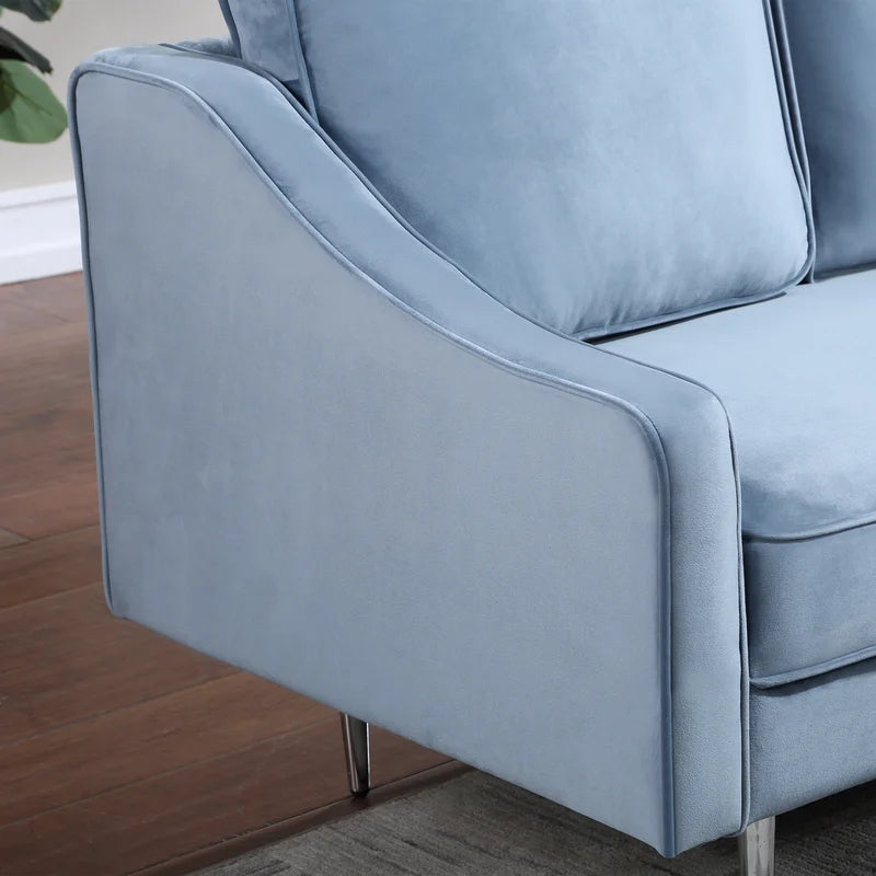 Morden Loveseat Couch Upholstered Armchair Sofa, Blue