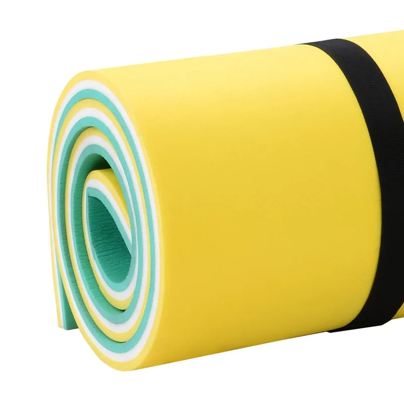 9 X 6 Ft Floating Mat Water Yoga Pad, Yellow + Vinyl