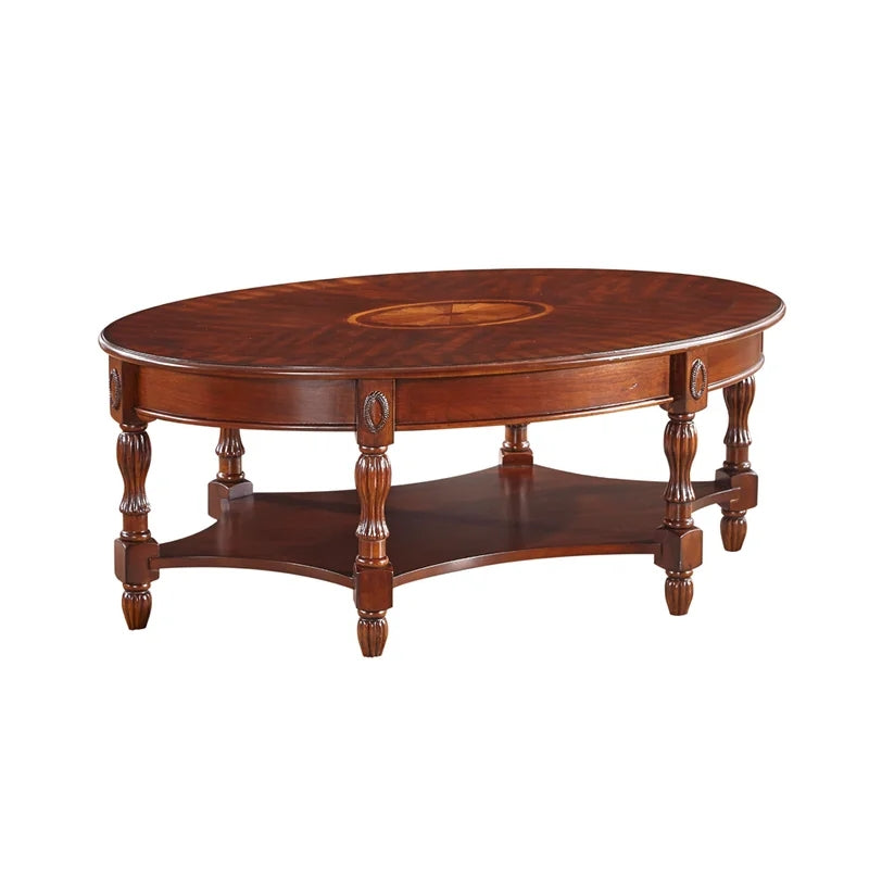 Luxury Solid Wood Coffee Table, Brown