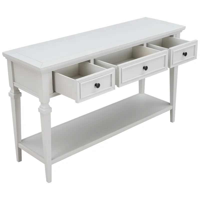 50 Inches Classic Retro Style Console Table, Antique White