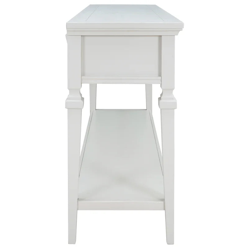 50 Inches Classic Retro Style Console Table, Antique White