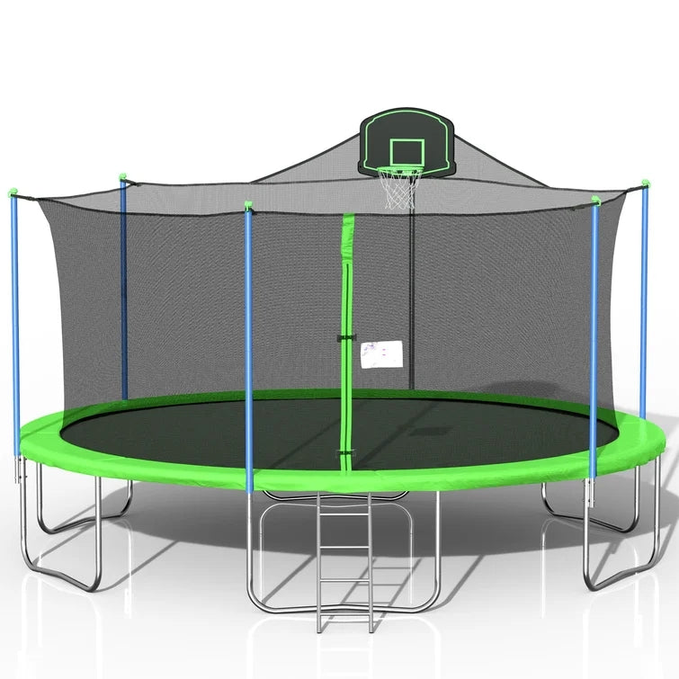 16ft Outdoor Trampoline with Seine, Green