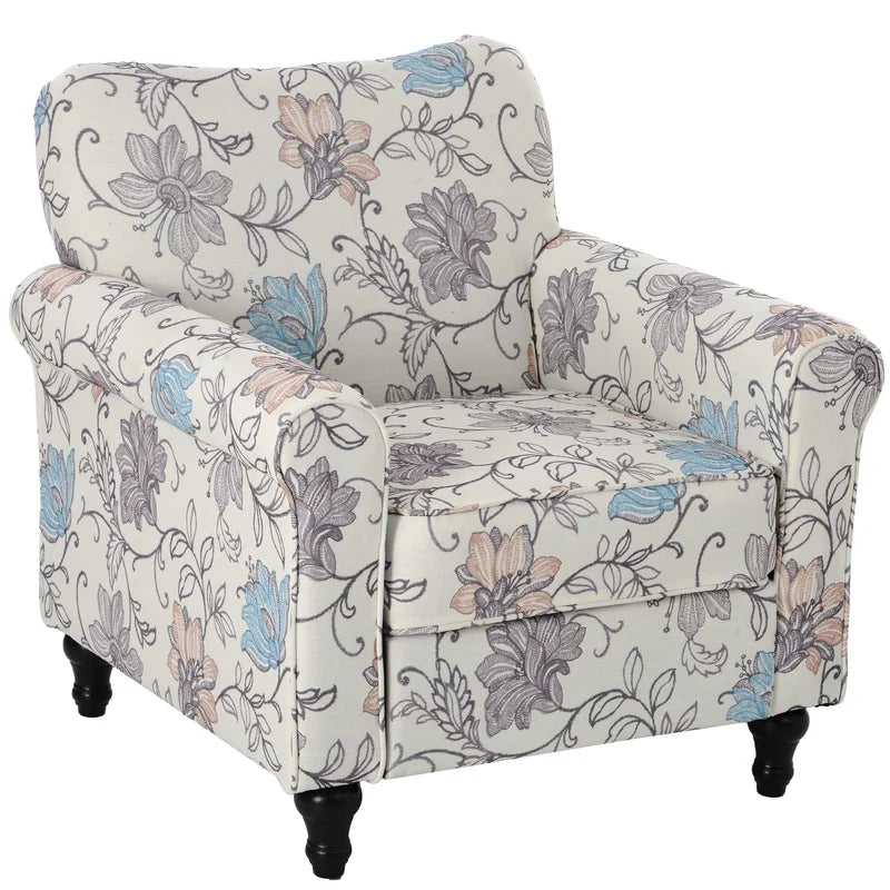 Modern Sofa Chair Upholstered Armchair, Flower