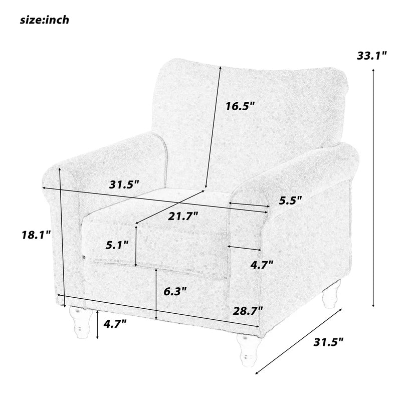 Modern Sofa Chair Upholstered Armchair, Flower