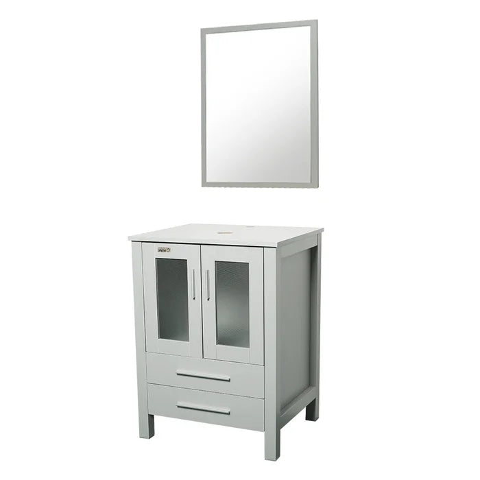 Bathroom Vanity Cabinet with Mirror, Gray