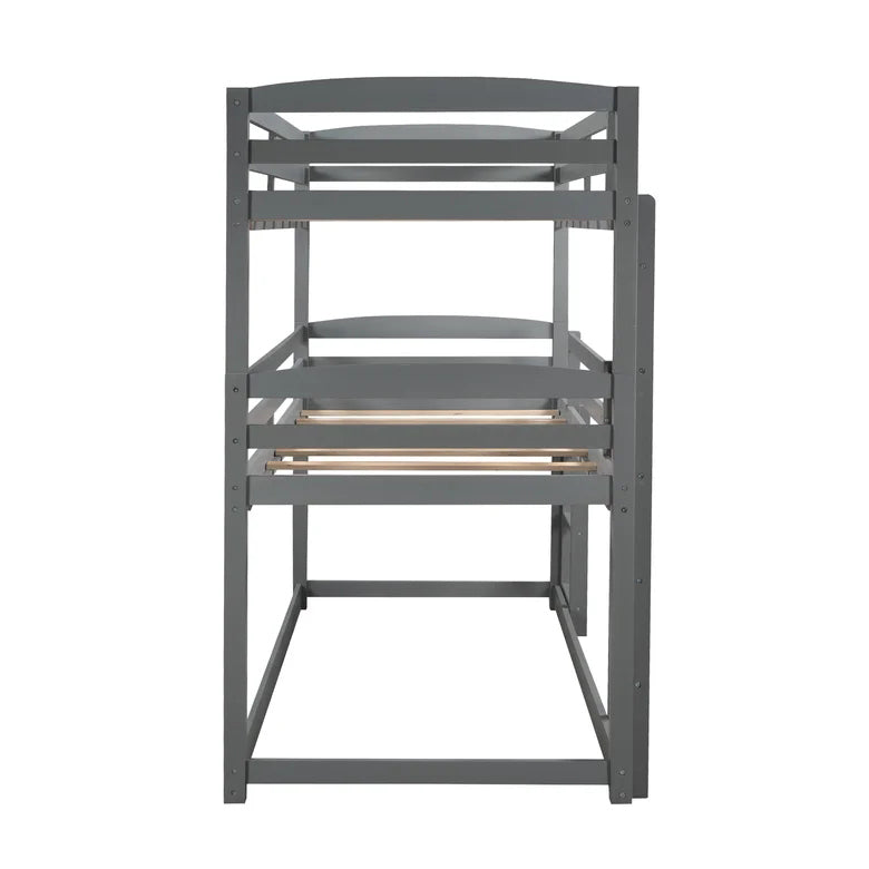 Twin over Twin over Twin Triple Bunk Bed, Gray