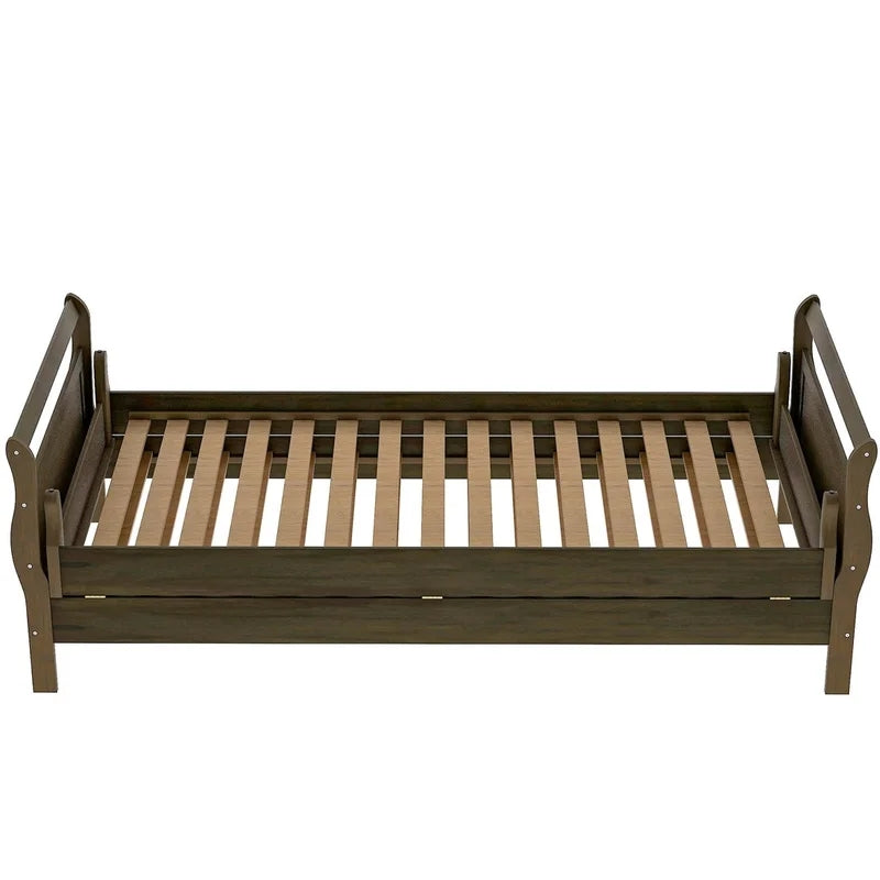 Classic Style Pine Wood Platform Bed, Espresso