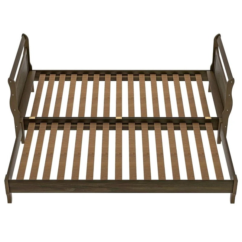 Classic Style Pine Wood Platform Bed, Espresso