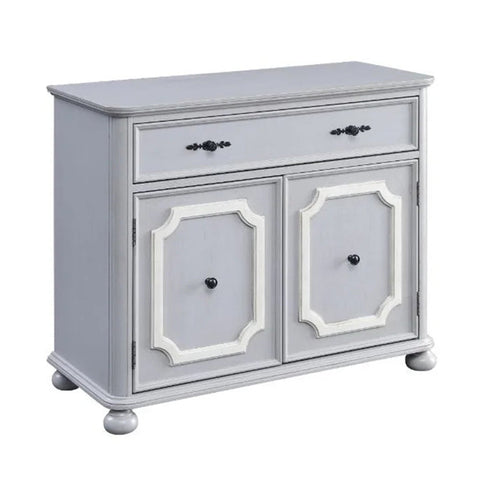 Pine Wood Cabinet Table, Gray Finish