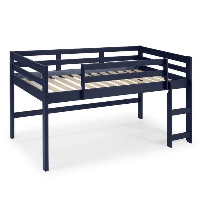 Twin Low Loft Bed, Navy Blue Finish