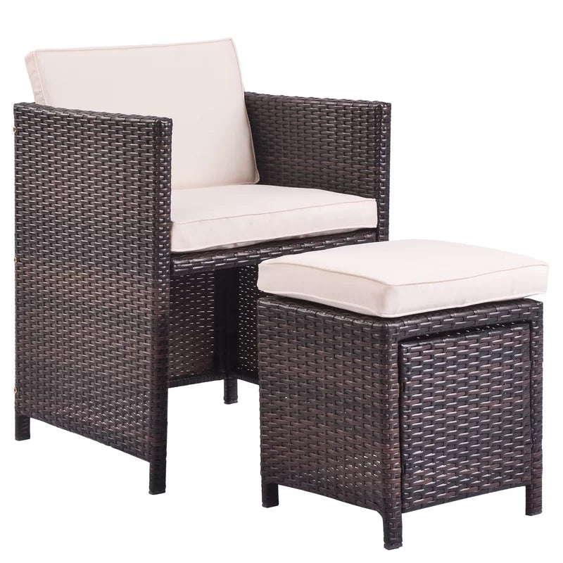 9pcs Patio Rattan Dining Furniture Set with Cushions