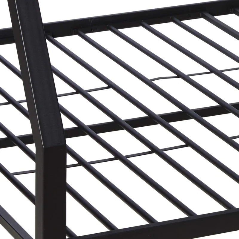 Twin Size Metal Tube Bunk Bed, Sandy Black