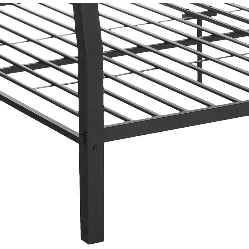 Twin Size Metal Tube Bunk Bed, Sandy Black