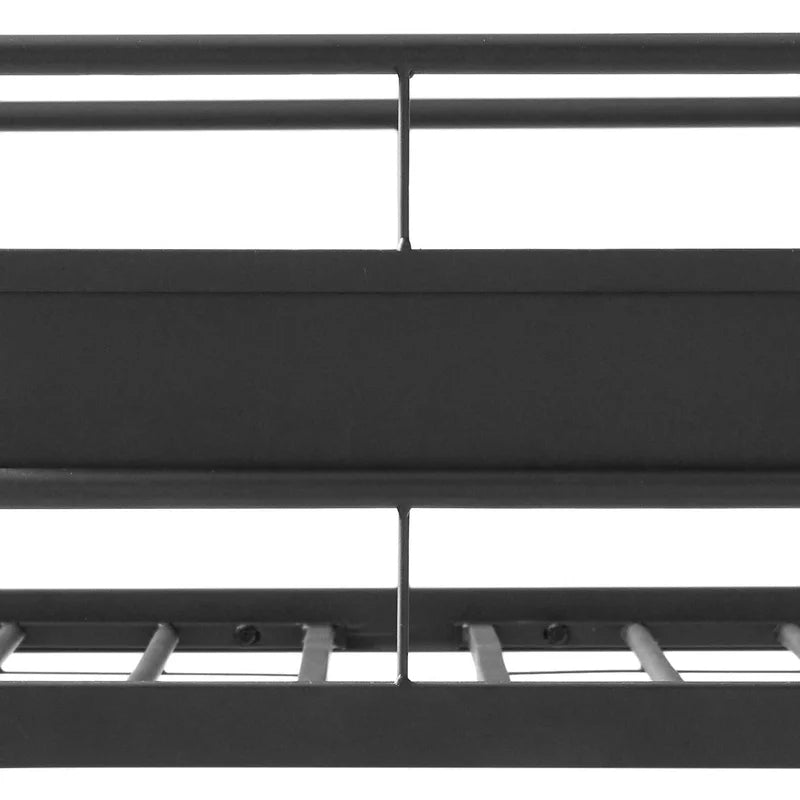 Twin Size Metal Tube Bunk Bed, Sandy Black