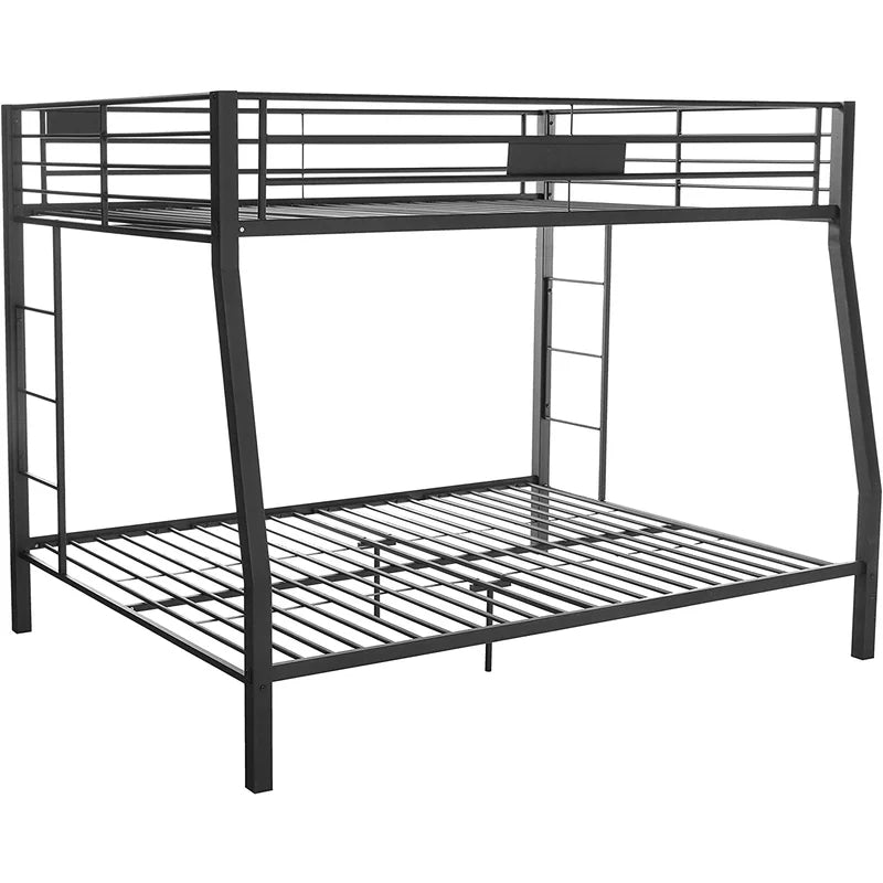 Twin Size Metal Tube Bunk Bed, Sandy Black