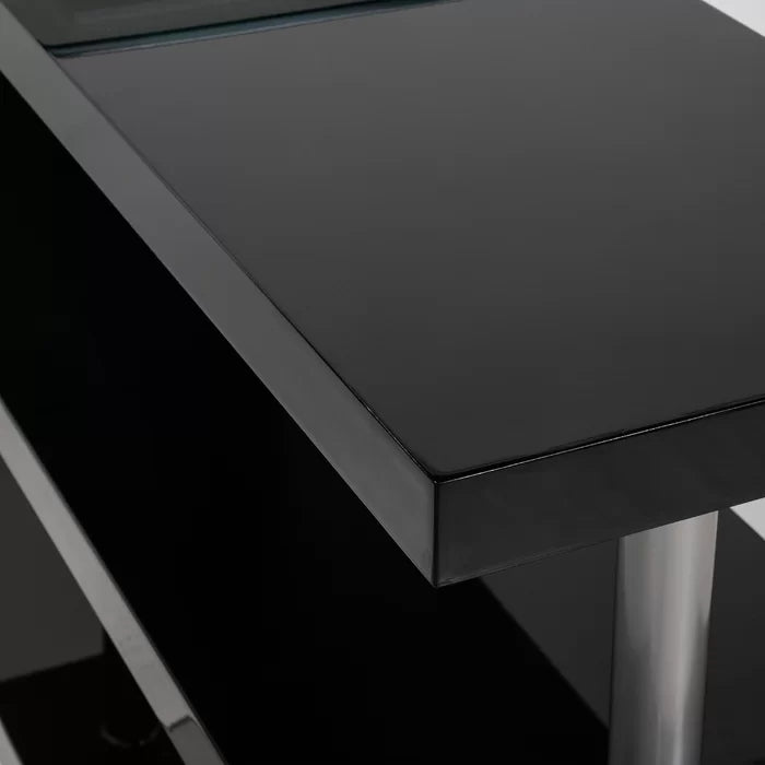 Folden Reversible L-Shape Office Computer Desk, Black