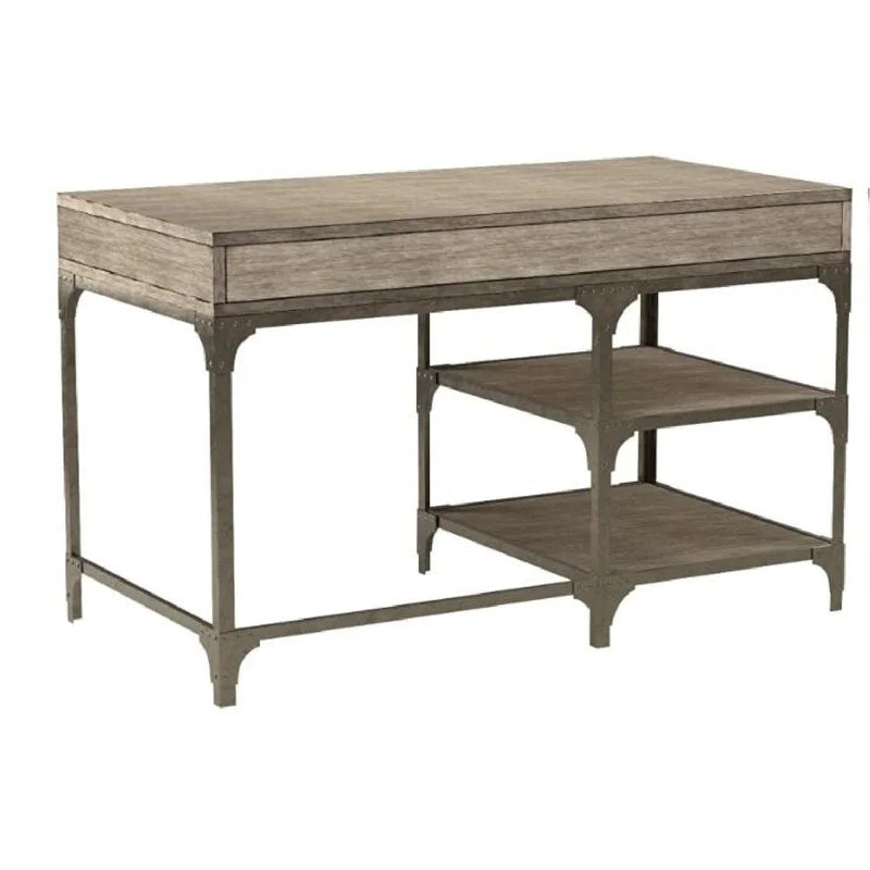 Writing Desk, Weathered Oak & Antique Silver
