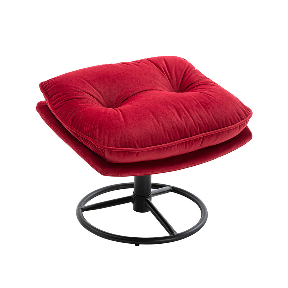 Velvet Swivel Chair and Ottoman