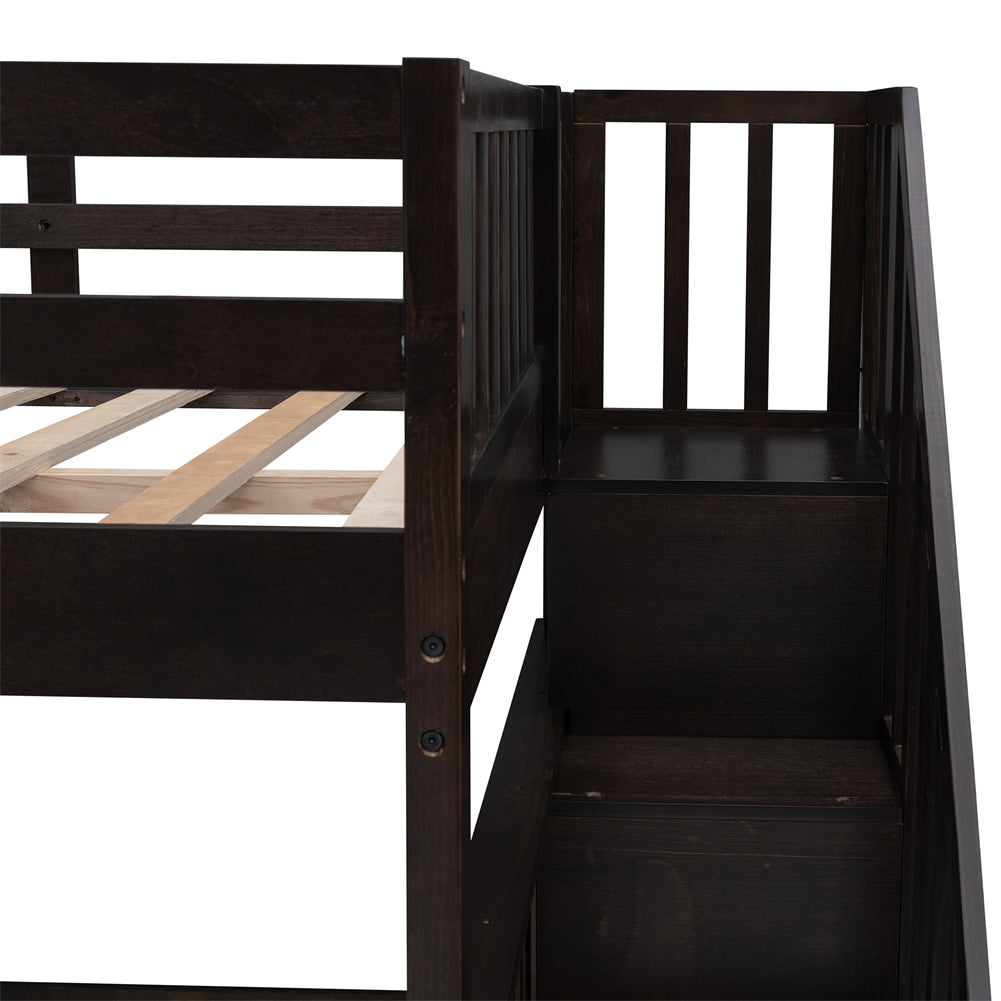 Full-over-Full Bunk Bed with SStorage Stairs