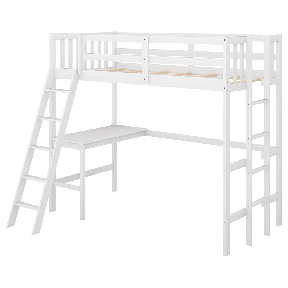 Twin Size Loft Bed with Desk