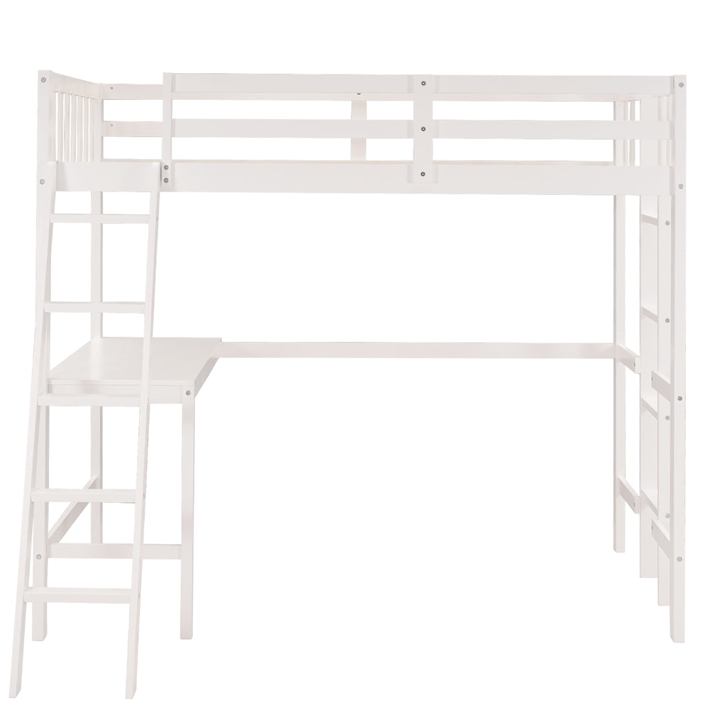 Twin Size Loft Bed with Desk