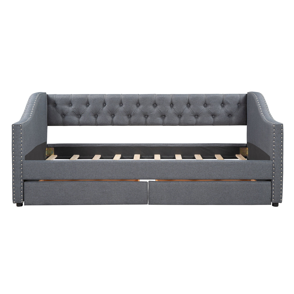 Upholstered Daybed with Drawers