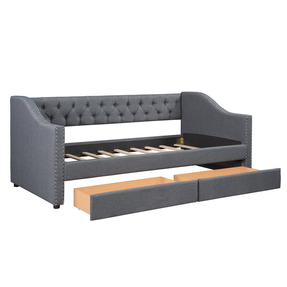 Upholstered Daybed with Drawers