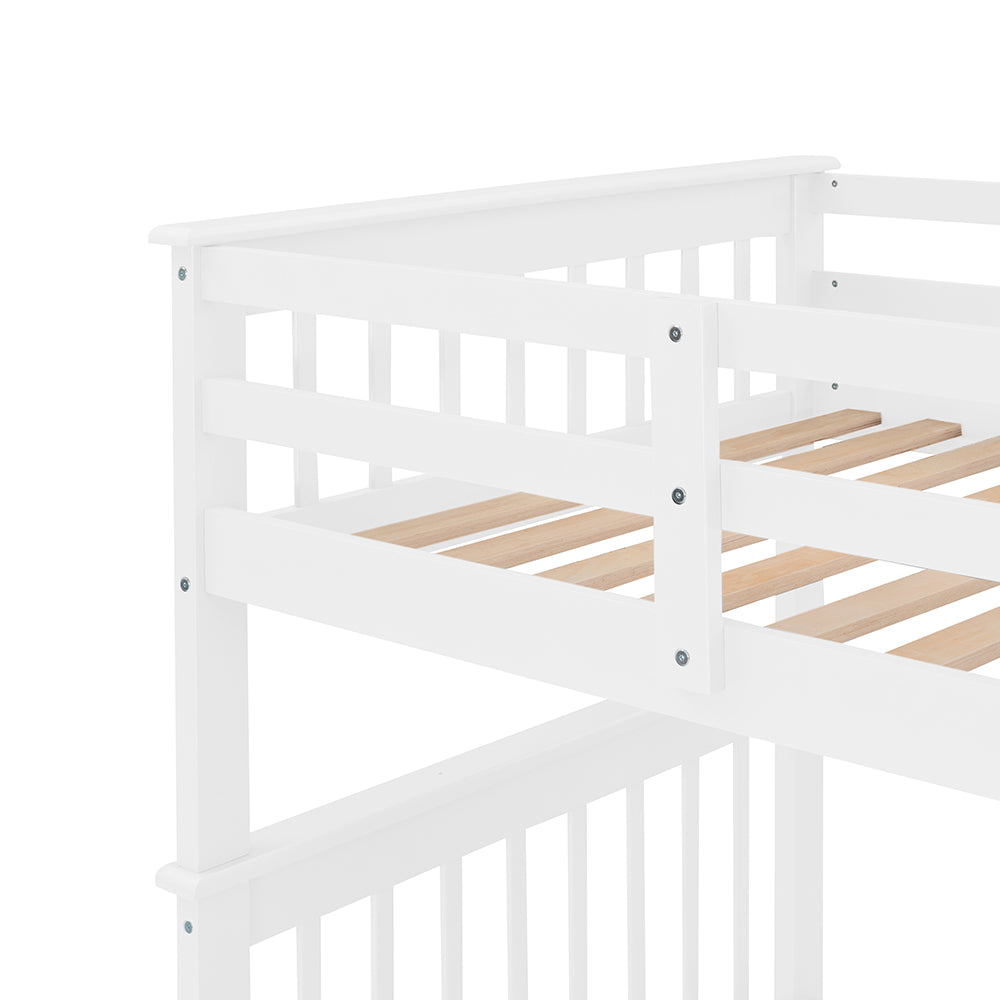 Twin over Twin Bunk Bed with Stairs and Storage