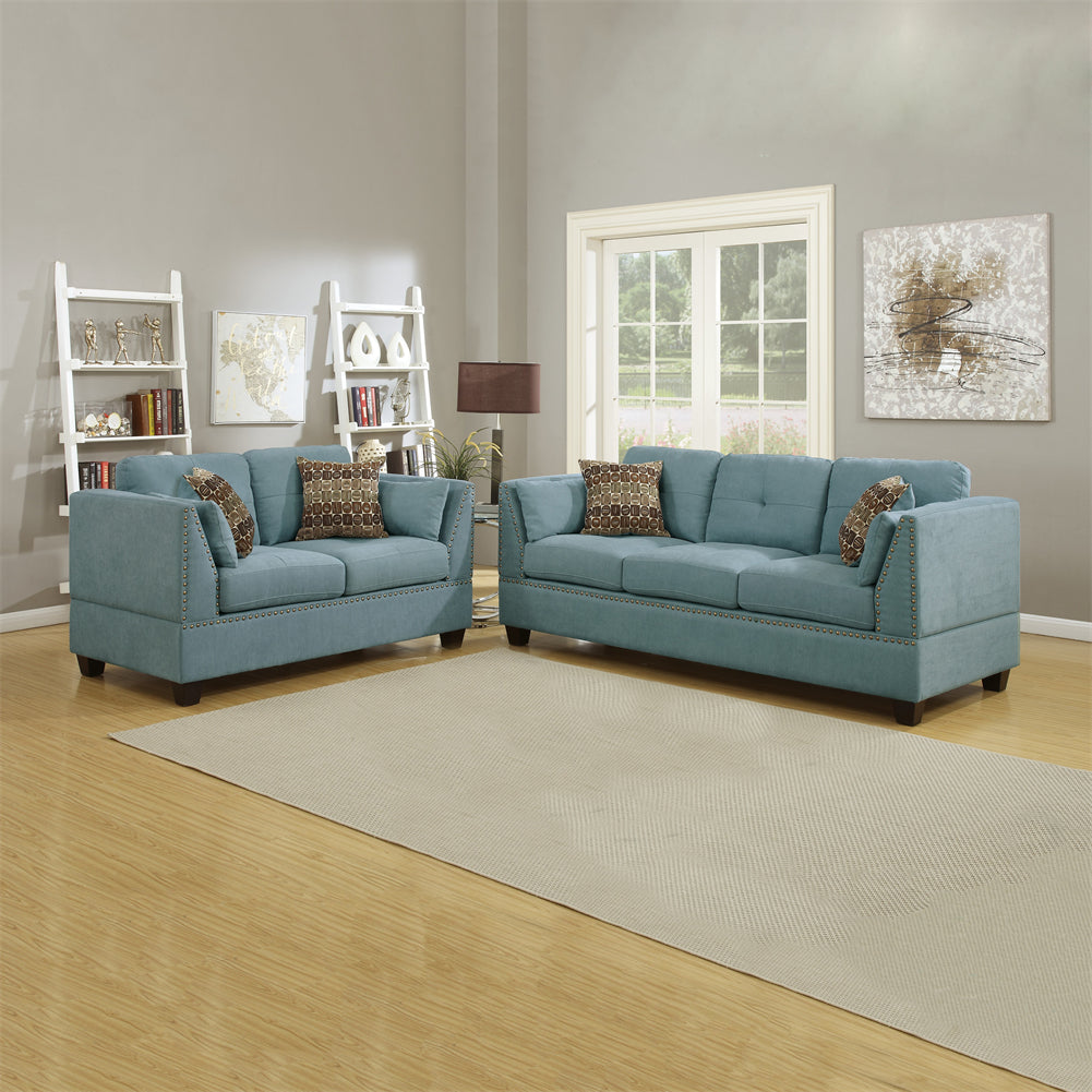 2 Piece Sofa Set With Pillows