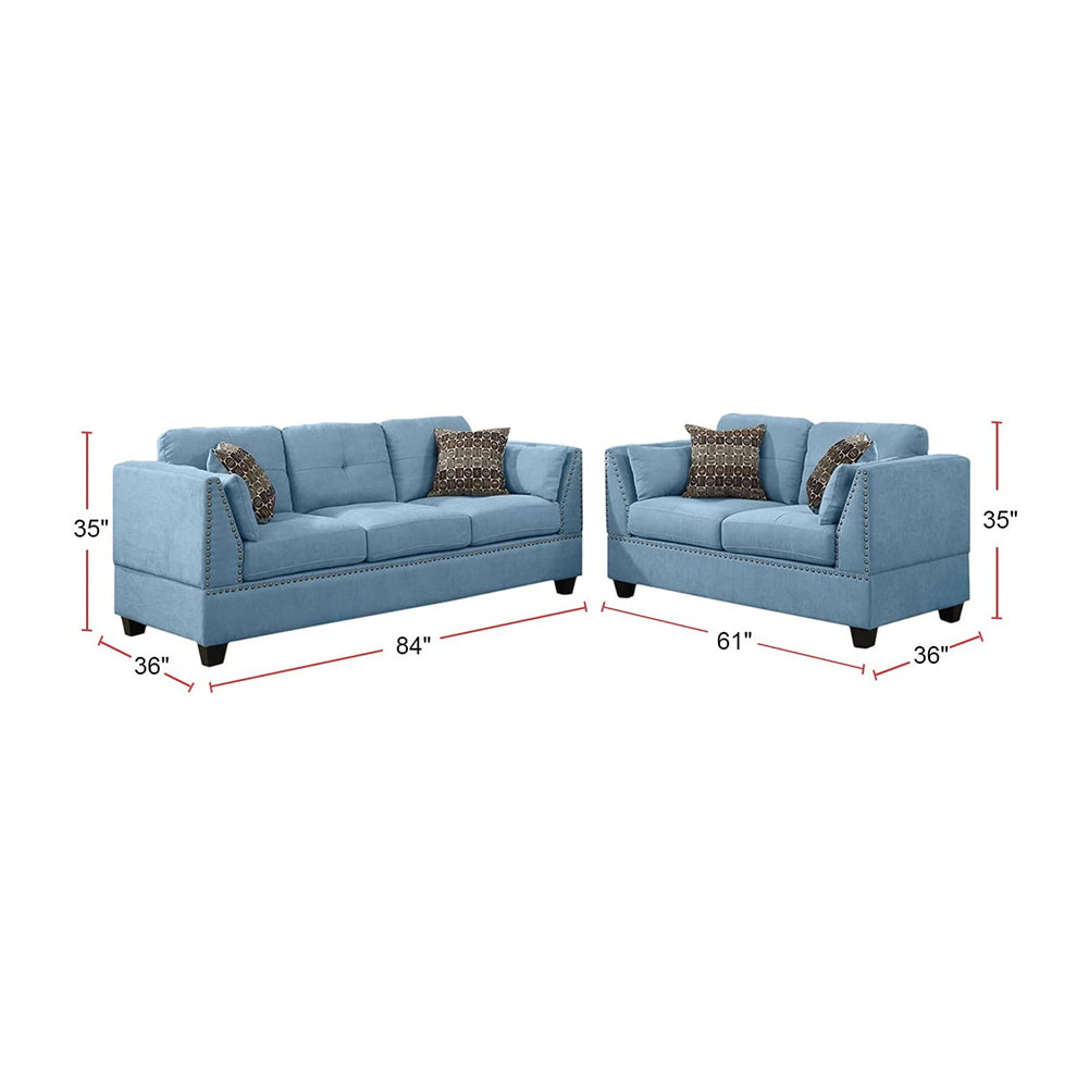 2 Piece Sofa Set With Pillows