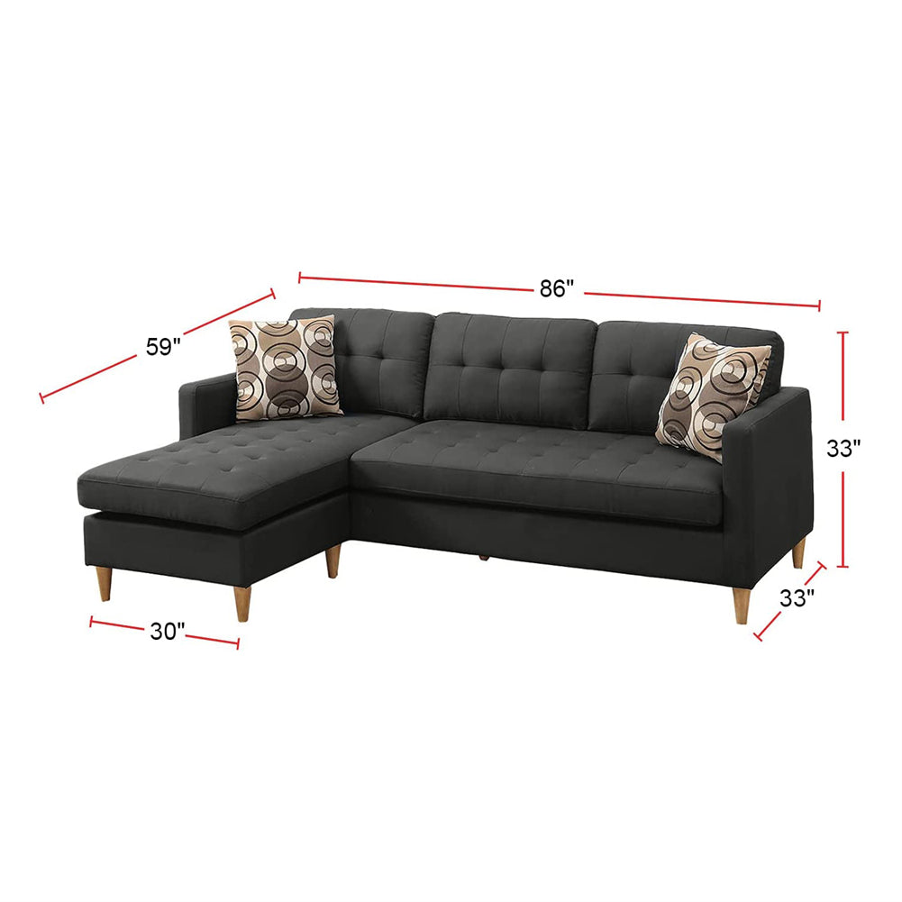 Reversible Sectional Sofa with Pillows